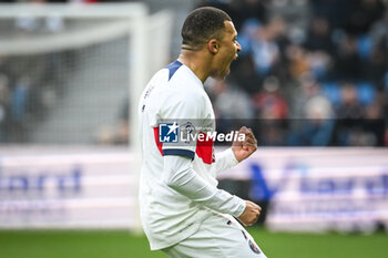 2023-12-03 - Kylian MBAPPE of PSG celebrates his goal during the French championship Ligue 1 football match between Le Havre AC and Paris Saint-Germain on December 3, 2023 at Oceane stadium in Le Havre, France - FOOTBALL - FRENCH CHAMP - LE HAVRE V PARIS SG - FRENCH LIGUE 1 - SOCCER