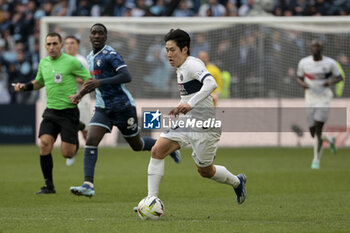2023-12-03 - Lee Kang-in of PSG during the French championship Ligue 1 football match between Le Havre AC and Paris Saint-Germain on December 3, 2023 at Oceane stadium in Le Havre, France - FOOTBALL - FRENCH CHAMP - LE HAVRE V PARIS SG - FRENCH LIGUE 1 - SOCCER
