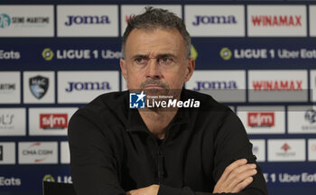 2023-12-03 - PSG coach Luis Enrique during the press conference following the French championship Ligue 1 football match between Le Havre AC (HAC) and Paris Saint-Germain (PSG) on December 3, 2023 at Stade Oceane in Le Havre, France - FOOTBALL - FRENCH CHAMP - LE HAVRE V PARIS SG - FRENCH LIGUE 1 - SOCCER