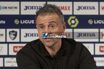 2023-12-03 - PSG coach Luis Enrique during the press conference following the French championship Ligue 1 football match between Le Havre AC (HAC) and Paris Saint-Germain (PSG) on December 3, 2023 at Stade Oceane in Le Havre, France - FOOTBALL - FRENCH CHAMP - LE HAVRE V PARIS SG - FRENCH LIGUE 1 - SOCCER