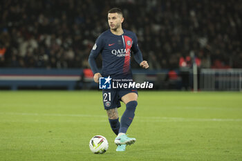 2023-12-09 - Lucas Hernandez of PSG during the French championship Ligue 1 football match between Paris Saint-Germain and FC Nantes on December 9, 2023 at Parc des Princes stadium in Paris, France - FOOTBALL - FRENCH CHAMP - PARIS SG V NANTES - FRENCH LIGUE 1 - SOCCER