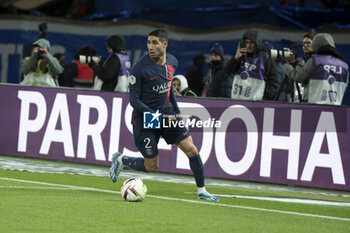 2023-12-09 - Achraf Hakimi of PSG during the French championship Ligue 1 football match between Paris Saint-Germain and FC Nantes on December 9, 2023 at Parc des Princes stadium in Paris, France - FOOTBALL - FRENCH CHAMP - PARIS SG V NANTES - FRENCH LIGUE 1 - SOCCER