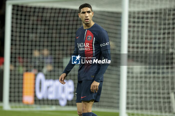2023-12-09 - Achraf Hakimi of PSG during the French championship Ligue 1 football match between Paris Saint-Germain and FC Nantes on December 9, 2023 at Parc des Princes stadium in Paris, France - FOOTBALL - FRENCH CHAMP - PARIS SG V NANTES - FRENCH LIGUE 1 - SOCCER