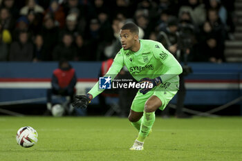 2023-12-09 - Nantes goalkeeper Alban Lafont during the French championship Ligue 1 football match between Paris Saint-Germain and FC Nantes on December 9, 2023 at Parc des Princes stadium in Paris, France - FOOTBALL - FRENCH CHAMP - PARIS SG V NANTES - FRENCH LIGUE 1 - SOCCER