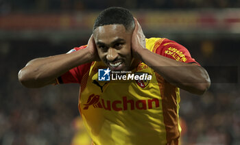 2023-12-16 - Wesley Said of Lens celebrates his goal during the French championship Ligue 1 football match between RC Lens ans Stade de Reims on December 16, 2023 at Bollaert-Delelis stadium in Lens, France - FOOTBALL - FRENCH CHAMP - LENS V REIMS - FRENCH LIGUE 1 - SOCCER