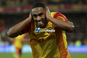 2023-12-16 - Wesley Said of Lens celebrates his goal during the French championship Ligue 1 football match between RC Lens ans Stade de Reims on December 16, 2023 at Bollaert-Delelis stadium in Lens, France - FOOTBALL - FRENCH CHAMP - LENS V REIMS - FRENCH LIGUE 1 - SOCCER