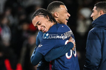 2023-12-20 - Ethan MBAPPE of PSG and Kylian MBAPPE of PSG during the French championship Ligue 1 football match between Paris Saint-Germain and FC Metz on December 20, 2023 at Parc des Princes stadium in Paris, France - FOOTBALL - FRENCH CHAMP - PARIS SG V METZ - FRENCH LIGUE 1 - SOCCER