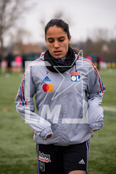 2023-03-04 - Amel Majri of Olympique Lyonnais warms up ahead of the Women's French Cup, Quarter-Finals football match between Stade de Reims and Olympique Lyonnais (Lyon) on March 4, 2023 at Blériot stadium in Bétheny near Reims, France - FOOTBALL - WOMEN'S FRENCH CUP - REIMS V LYON - FRENCH WOMEN DIVISION 1 - SOCCER