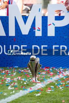 2023-05-13 - The official French Cup Trophee after the Women's French Cup, Final football match between Olympique Lyonnais and Paris Saint-Germain on May 13, 2023 at Stade de la Source in Orleans, France - FOOTBALL - WOMEN'S FRENCH CUP - FINAL - LYON V PARIS SG - FRENCH WOMEN DIVISION 1 - SOCCER