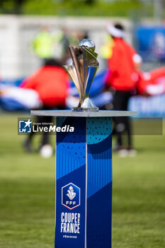 2023-05-13 - The official Trophee ahead of the Women's French Cup, Final football match between Olympique Lyonnais and Paris Saint-Germain on May 13, 2023 at Stade de la Source in Orleans, France - FOOTBALL - WOMEN'S FRENCH CUP - FINAL - LYON V PARIS SG - FRENCH WOMEN DIVISION 1 - SOCCER