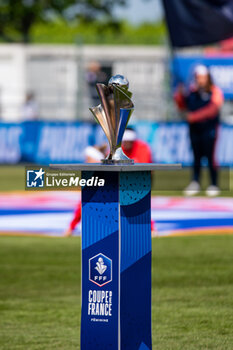 2023-05-13 - The official Trophee ahead of the Women's French Cup, Final football match between Olympique Lyonnais and Paris Saint-Germain on May 13, 2023 at Stade de la Source in Orleans, France - FOOTBALL - WOMEN'S FRENCH CUP - FINAL - LYON V PARIS SG - FRENCH WOMEN DIVISION 1 - SOCCER