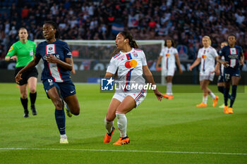 2023-05-21 - Oriane Jean Francois of Paris Saint Germain and Selma Bacha of Olympique Lyonnais during the Women's French championship D1 Arkema football match between Paris Saint-Germain and Olympique Lyonnais (Lyon) on May 21, 2023 at Parc des Princes stadium in Paris, France - FOOTBALL - WOMEN'S FRENCH CHAMP - PARIS SG V LYON - FRENCH WOMEN DIVISION 1 - SOCCER