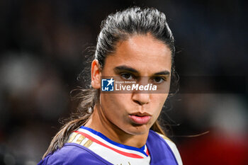 2023-10-01 - Amel MAJRI of Lyon during the women’s French championship D1 Arkema football match between Paris Saint Germain and Olympique Lyonnais on October 1, 2023 at Parc des Princes stadium in Paris, France - FOOTBALL - WOMEN'S FRENCH CHAMP - PARIS SG V LYON - FRENCH WOMEN DIVISION 1 - SOCCER