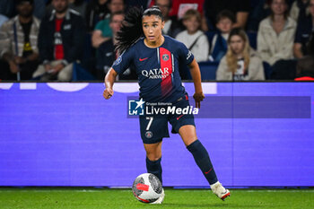 2023-10-01 - Sakina KARCHAOUI of PSG during the women’s French championship D1 Arkema football match between Paris Saint Germain and Olympique Lyonnais on October 1, 2023 at Parc des Princes stadium in Paris, France - FOOTBALL - WOMEN'S FRENCH CHAMP - PARIS SG V LYON - FRENCH WOMEN DIVISION 1 - SOCCER