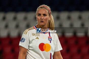 2023-09-15 - Lindsey Horan of Olympique Lyonnais reacts during the women’s French championship D1 Arkema football match between Paris Saint Germain and Olympique Lyonnais on October 1, 2023 at Parc des Princes stadium in Paris, France - FOOTBALL - WOMEN FRENCH CHAMP - PARIS SG V LYON - FRENCH WOMEN DIVISION 1 - SOCCER