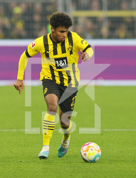 2023-01-22 - Karim Adeyemi of Dortmund during the German championship Bundesliga football match between Borussia Dortmund and FC Augsburg on January 22, 2023 at Signal Iduna Park in Dortmund, Germany - FOOTBALL - GERMAN CHAMP - DORTMUND V AUGSBURG - GERMAN BUNDESLIGA - SOCCER