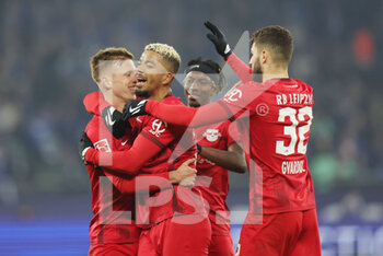 24/01/2023 - Dani Olmo of Leipzig celebrates his goal 1-5 with Benjamin Henrichs during the German championship Bundesliga football match between FC Schalke 04 and RB Red Bull Leipzig on January 24, 2023 at Veltins-Arena in Gelsenkirchen, Germany - FOOTBALL - GERMAN CHAMP - SCHALKE 04 V LEIPZIG - GERMAN BUNDESLIGA - CALCIO