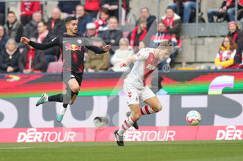 2023-02-04 - Timo Hubers of Koln and Andre Silva of RB Leipzig during the German championship Bundesliga football match between FC Koln and RB Leipzig on February 4, 2023 at RheinEnergieStadion in Koln, Germany - FOOTBALL - GERMAN CHAMP - KOLN V LEIPZIG - GERMAN BUNDESLIGA - SOCCER