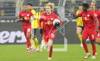 2023-03-03 - Emil Forsberg of Leipzig celebrates his goal 2-1 during the German championship Bundesliga football match between Borussia Dortmund and RB Leipzig on March 3, 2023 at Signal Iduna Park in Dortmund, Germany - FOOTBALL - GERMAN CHAMP - DORTMUND V LEIPZIG - GERMAN BUNDESLIGA - SOCCER