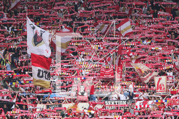 2023-04-22 - Fans of Mainz during the German championship Bundesliga football match between FSV Mainz 05 and Bayern Munich on April 22, 2023 at Mewa Arena in Mainz, Germany - FOOTBALL - GERMAN CHAMP - MAINZ V BAYERN MUNICH - GERMAN BUNDESLIGA - SOCCER