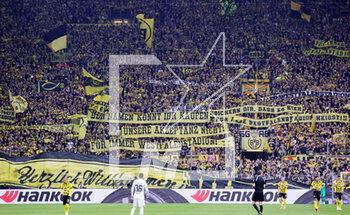 2023-04-22 - Fans of Borussia Dortmund during the German championship Bundesliga football match between Borussia Dortmund and Eintracht Frankfurt on April 22, 2023 at Signal Iduna Park in Dortmund, Germany - FOOTBALL - GERMAN CHAMP - DORTMUND V FRANKFURT - GERMAN BUNDESLIGA - SOCCER