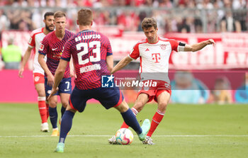 2023-05-20 - Thomas Muller of Bayern Munich during the German championship Bundesliga football match between Bayern Munich and RB Leipzig on May 20, 2023 at Allianz Arena in Munich, Germany - FOOTBALL - GERMAN CHAMP - BAYERN MUNICH V RB LEIPZIG - GERMAN BUNDESLIGA - SOCCER