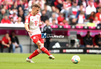 2023-05-20 - Joshua Kimmich of Bayern Munich during the German championship Bundesliga football match between Bayern Munich and RB Leipzig on May 20, 2023 at Allianz Arena in Munich, Germany - FOOTBALL - GERMAN CHAMP - BAYERN MUNICH V RB LEIPZIG - GERMAN BUNDESLIGA - SOCCER