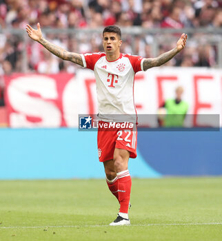 2023-05-20 - Joao Cancelo of Bayern Munich during the German championship Bundesliga football match between Bayern Munich and RB Leipzig on May 20, 2023 at Allianz Arena in Munich, Germany - FOOTBALL - GERMAN CHAMP - BAYERN MUNICH V RB LEIPZIG - GERMAN BUNDESLIGA - SOCCER