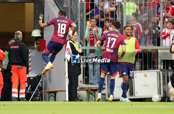 2023-05-20 - Christopher Nkunku of RB Leipzig celebrates his goal 1-2 during the German championship Bundesliga football match between Bayern Munich and RB Leipzig on May 20, 2023 at Allianz Arena in Munich, Germany - FOOTBALL - GERMAN CHAMP - BAYERN MUNICH V RB LEIPZIG - GERMAN BUNDESLIGA - SOCCER