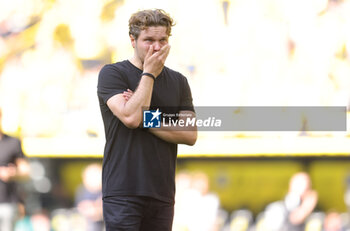 2023-05-27 - Borussia Dortmund coach Edin Terzic looks dejected after the German championship Bundesliga football match between Borussia Dortmund and FSV Mainz on May 27, 2023 at Signal Iduna Park in Dortmund, Germany - FOOTBALL - GERMAN CHAMP - DORTMUND V MAINZ - GERMAN BUNDESLIGA - SOCCER
