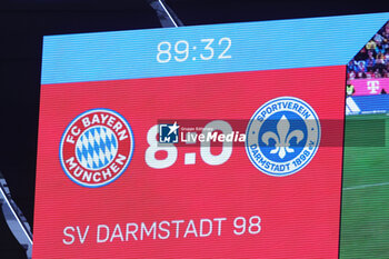 2023-10-28 - Illustration scoreboard during the German championship Bundesliga football match between FC Bayern Munich and SV Darmstadt 98 on October 28, 2023 at Allianz Arena in Munich, Germany - FOOTBALL - GERMAN CHAMP - BAYERN MUNICH V DARMSTADT - GERMAN BUNDESLIGA - SOCCER