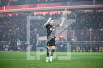 2023-01-08 - 30 GEORGIOS ATHANASIADIS of Aek FC celebrating the goal during the Greek Super League, Matchday 17, match between Aek FC and Panathinaikos FC at Opap Arena Stadium on January 8, 2023 in Athens, Greece. - AEK FC VS PANATHINAIKOS FC - GREEK SUPER LEAGUE - SOCCER