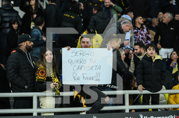 2023-03-12 - AEK FC supporters are having fun during the Greek Super League, Matchday 26, match between AEK FC and Olympiacos FC at OPAP Arena on March 12, 2023, in Athens, Greece. - AEK FC VS OLYMPIACOS FC - GREEK SUPER LEAGUE - SOCCER