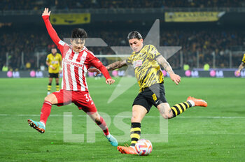 2023-03-12 - 10 STEVEN ZUBER of AEK FC during the Greek Super League, Matchday 26, match between AEK FC and Olympiacos FC at OPAP Arena on March 12, 2023, in Athens, Greece. - AEK FC VS OLYMPIACOS FC - GREEK SUPER LEAGUE - SOCCER