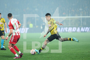 2023-03-12 - 11 SERGIO ARAUJO of AEK FC during the Greek Super League, Matchday 26, match between AEK FC and Olympiacos FC at OPAP Arena on March 12, 2023, in Athens, Greece. - AEK FC VS OLYMPIACOS FC - GREEK SUPER LEAGUE - SOCCER
