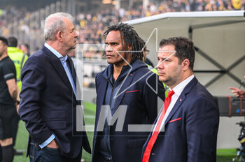 2023-05-03 - Sport Director of Olympiacos FC CHRISTIAN KAREMBEU before the Greek Super League, playoff match between AEK FC and Olympiacos FC at OPAP Arena on May 3, 2023, in Athens, Greece. - AEK VS OLYMPIACOS - GREEK SUPER LEAGUE - SOCCER