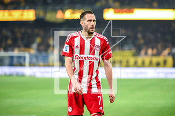 2023-05-03 - 7 KOSTAS FORTOUNIS of Olympiacos FC during the Greek Super League, playoff match between AEK FC and Olympiacos FC at OPAP Arena on May 3, 2023, in Athens, Greece. - AEK VS OLYMPIACOS - GREEK SUPER LEAGUE - SOCCER