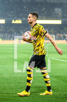2023-05-03 - 8 MIJAT GAĆINOVIĆ of AEK FC during the Greek Super League, playoff match between AEK FC and Olympiacos FC at OPAP Arena on May 3, 2023, in Athens, Greece. - AEK VS OLYMPIACOS - GREEK SUPER LEAGUE - SOCCER