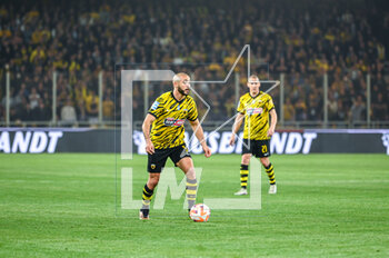 2023-05-03 - 5 NORDIN AMRABAT of AEK FC during the Greek Super League, playoff match between AEK FC and Olympiacos FC at OPAP Arena on May 3, 2023, in Athens, Greece. - AEK VS OLYMPIACOS - GREEK SUPER LEAGUE - SOCCER