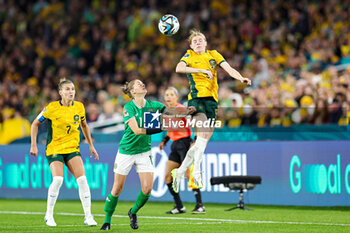 2023-07-20 - Cortnee Vine (5) of Australia and Sinead Farrelly of Republic of Ireland during the 2023 FIFA Women’s World Cup, Group B football match between Australia and Republic of Ireland on 20 July 2023 at Stadium Australia in Sydney, Australia - FOOTBALL - WOMEN'S WORLD CUP 2023 - AUSTRALIA V REPUBLIC OF IRELAND - FIFA WORLD CUP - SOCCER