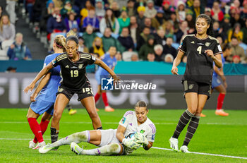 2023-07-24 - Rebecca Spencer (13) of Jamaica makes a save near full time during the 2023 FIFA Women’s World Cup, Group F football match between France and Jamaica on 23 July 2023 at Stadium Australia in Sydney, Australia - FOOTBALL - WOMEN'S WORLD CUP 2023 - FRANCE V JAMAICA - FIFA WORLD CUP - SOCCER