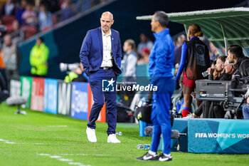 2023-07-24 - Nicolas Delepine Head Coach of Haiti during the 2023 FIFA Women’s World Cup, Group D football match between England and Haiti on 22 July 2023 at Suncorp Stadium in Brisbane, Australia - FOOTBALL - WOMEN'S WORLD CUP 2023 - ENGLAND V HAITI - FIFA WORLD CUP - SOCCER