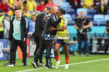 2023-07-25 - Linda Caicedo (18) of Colombia scores a goal and celebrates with Nelson Abadia Head Coach of Colombia 2-0 during the 2023 FIFA Women’s World Cup, Group H football match between Colombia and Korea Republic on 25 July 2023 at Sydney Football Stadium in Sydney, Australia - FOOTBALL - WOMEN'S WORLD CUP 2023 - COLOMBIA V KOREA REPUBLIC - FIFA WORLD CUP - SOCCER