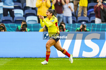 2023-07-25 - Catalina Usme (11) of Colombia scores from the penalty spot and celebrates 1-0 during the 2023 FIFA Women’s World Cup, Group H football match between Colombia and Korea Republic on 25 July 2023 at Sydney Football Stadium in Sydney, Australia - FOOTBALL - WOMEN'S WORLD CUP 2023 - COLOMBIA V KOREA REPUBLIC - FIFA WORLD CUP - SOCCER