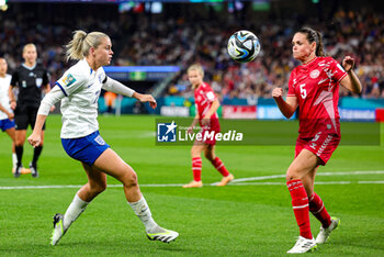 2023-07-28 - Alessia Russo (23) of England and Simone Boye Sorensen of Denmark during the 2023 FIFA Women’s World Cup, Group D football match between England and Denmark on 28 July 2023 at Sydney Football Stadium in Sydney, Australia - FOOTBALL - WOMEN'S WORLD CUP 2023 - ENGLAND V DENMARK - FIFA WORLD CUP - SOCCER