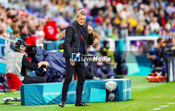 2023-07-28 - Lars Sondergaard Manager of Denmark during the 2023 FIFA Women’s World Cup, Group D football match between England and Denmark on 28 July 2023 at Sydney Football Stadium in Sydney, Australia - FOOTBALL - WOMEN'S WORLD CUP 2023 - ENGLAND V DENMARK - FIFA WORLD CUP - SOCCER