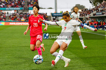 2023-07-30 - Ghizlane Chebbak (7) of Morocco during the 2023 FIFA Women’s World Cup, Group H football match between Korea Republic and Morocco on 30 July 2023 at Hindmarsh Stadium in Adelaide, Australia - FOOTBALL - WOMEN'S WORLD CUP 2023 - KOREA REPUBLIC V MOROCCO - FIFA WORLD CUP - SOCCER