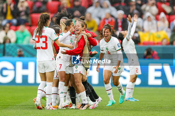 2023-07-30 - Morocco players celebrate at full time during the 2023 FIFA Women’s World Cup, Group H football match between Korea Republic and Morocco on 30 July 2023 at Hindmarsh Stadium in Adelaide, Australia - FOOTBALL - WOMEN'S WORLD CUP 2023 - KOREA REPUBLIC V MOROCCO - FIFA WORLD CUP - SOCCER