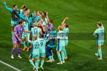 2023-08-01 - Australia players celebrate at full time during the 2023 FIFA Women’s World Cup, Group B football match between Canada and Australia on 31 July 2023 at Melbourne Rectangular Stadium in Melbourne, Australia - FOOTBALL - WOMEN'S WORLD CUP 2023 - CANADA V AUSTRALIA - FIFA WORLD CUP - SOCCER