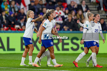 2023-08-01 - Lauren James (7) of England scores a goal and celebrates 0-3 during the 2023 FIFA Women’s World Cup, Group D football match between China and England on 1 August 2023 at Hindmarsh Stadium in Adelaide, Australia - FOOTBALL - WOMEN'S WORLD CUP 2023 - CHINA V ENGLAND - FIFA WORLD CUP - SOCCER